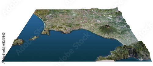 Принти на полотні Golfo di Napoli cartina, spaccato, terra dei fuochi, Vesuvio