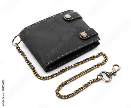 Mens leather wallet isolated on a white background