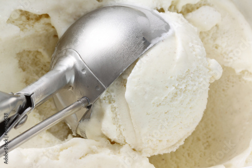 Scoop of vanilla bean ice cream photo