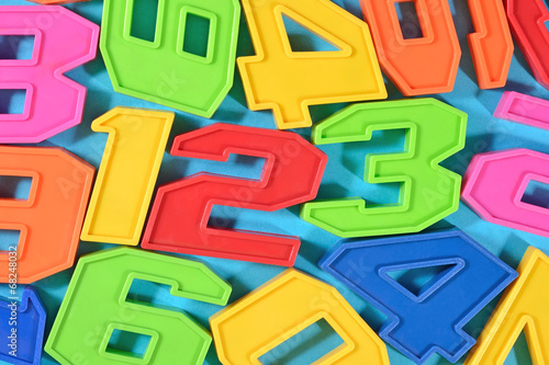 Colorful plastic numbers 123