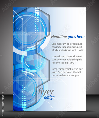 Business A4 booklet cover with technological pattern