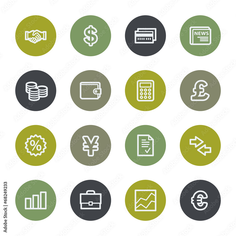 Finance web icons set, color buttons Finance web icons set, color buttons