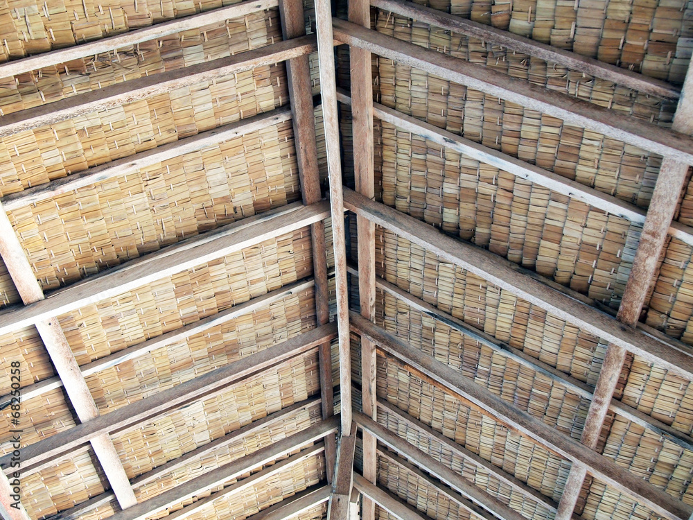 Close up straw background. Texture of thatch roof