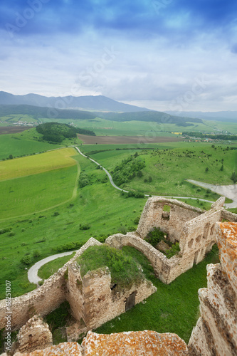 Spis castle ruins and Tatra mountains photo