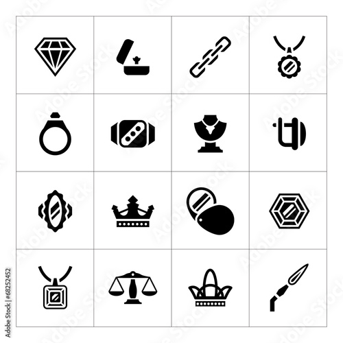 Set icons of jewelry