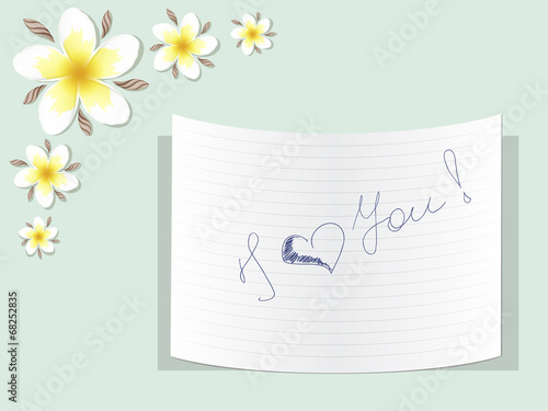Plumeria with a note about love