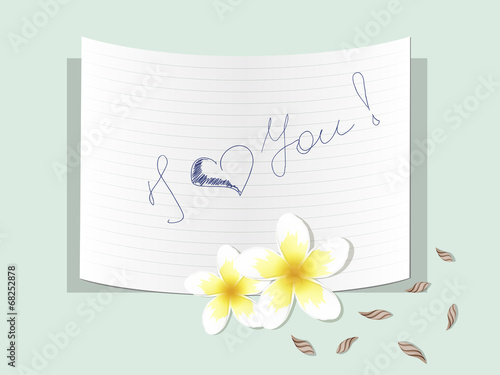 Plumeria with a note about love
