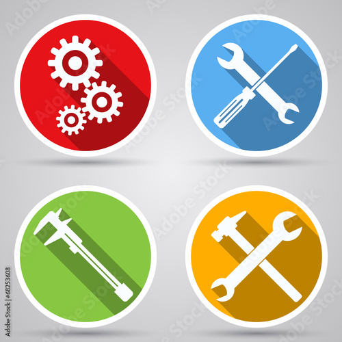 Tools flat vector icons
