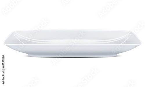 White empty plate. Vector illustration