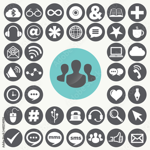 Social network icons set. Illustration eps10