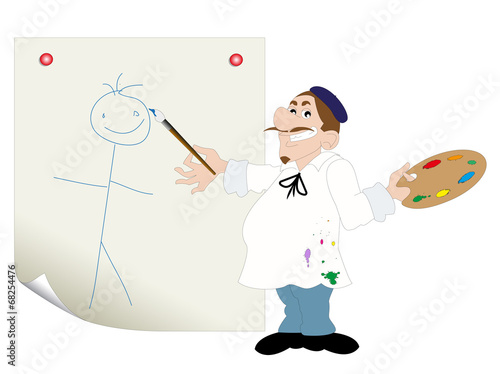 vignetta con aspirante pittore