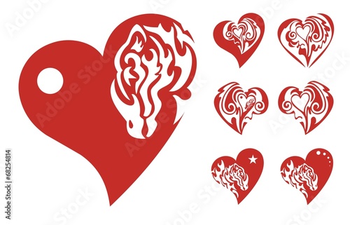 Red hearts icons