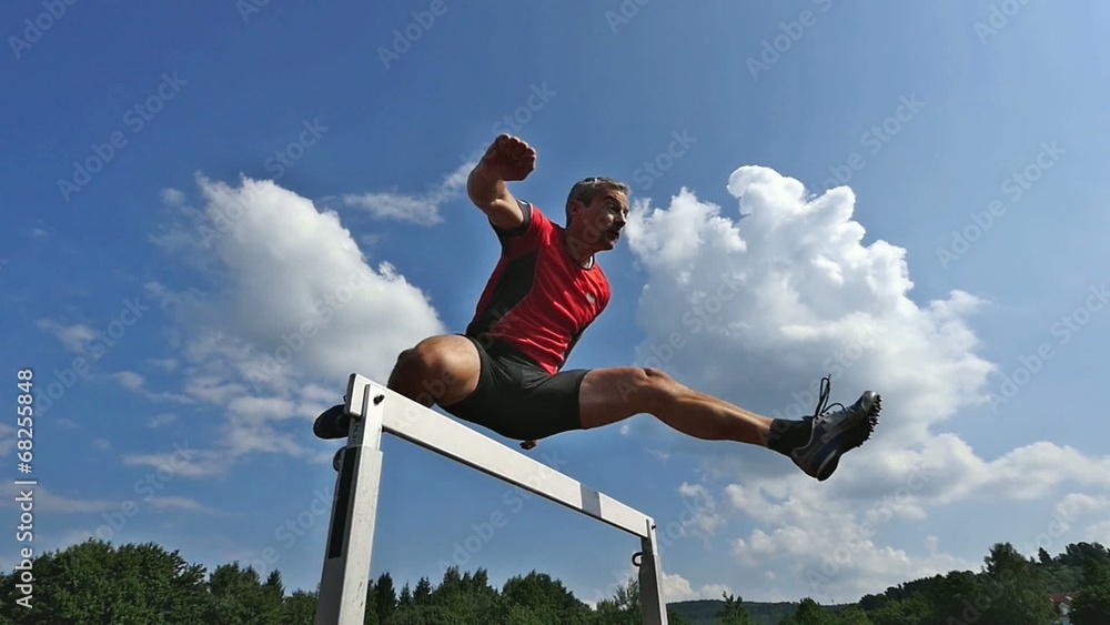 Hürdenläufer in slow motion