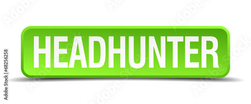 headhunter green 3d realistic square isolated button