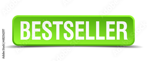 bestseller green 3d realistic square isolated button
