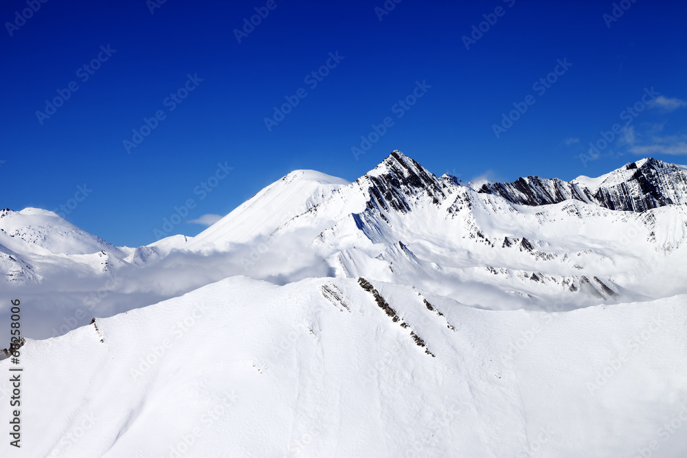 Snowy mountains at nice day