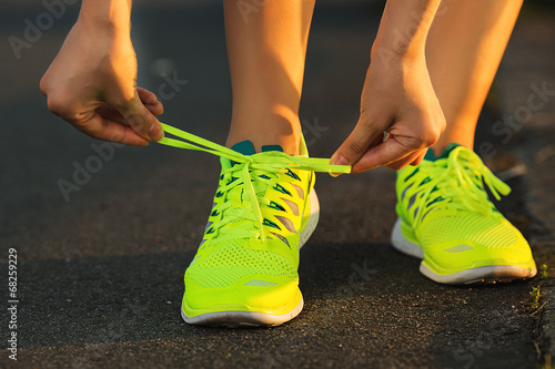 Running shoes. Barefoot running shoes closeup photo