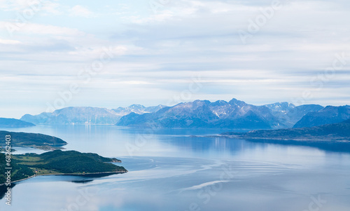 Landscape with mountain view in northern Norway