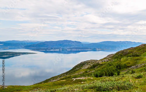 Landscape with mountain view in northern Norway