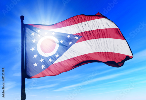 Ohio (USA) flag waving on the wind