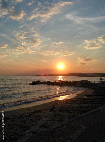 Romantic sunset in Greece