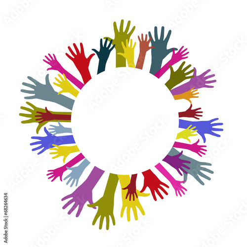 Circle colorful hands