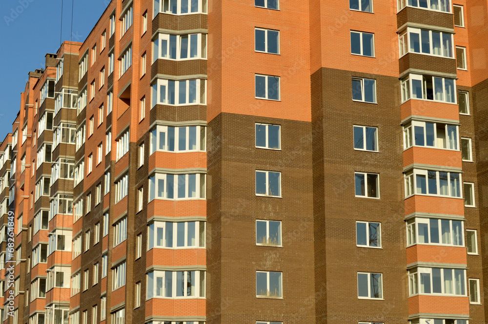 The brick multi-storey building