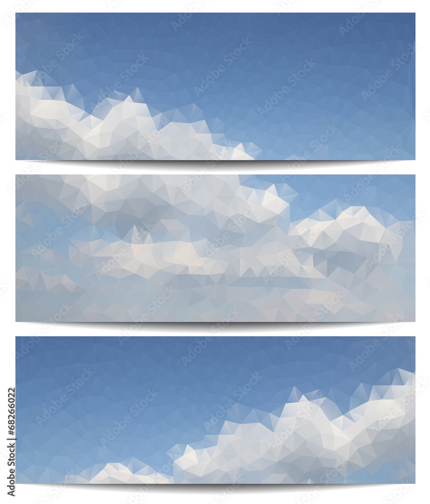 Triangle backgrounds with blue sky