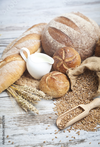 fresh bread and wheat