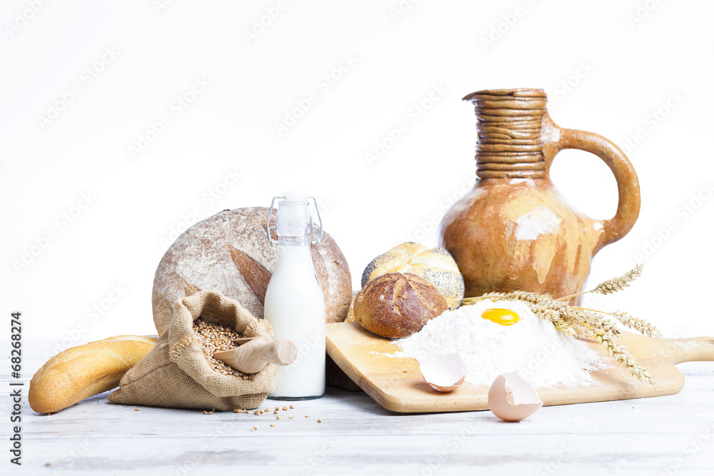 fresh bread and wheat fresh bread and wheat