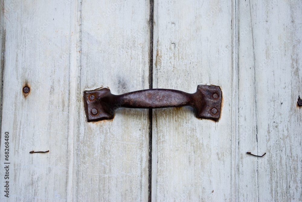 Door Handles on the old door Door Handles on the old door