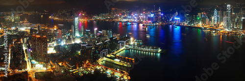 hong kong harbour night view © hangvisual