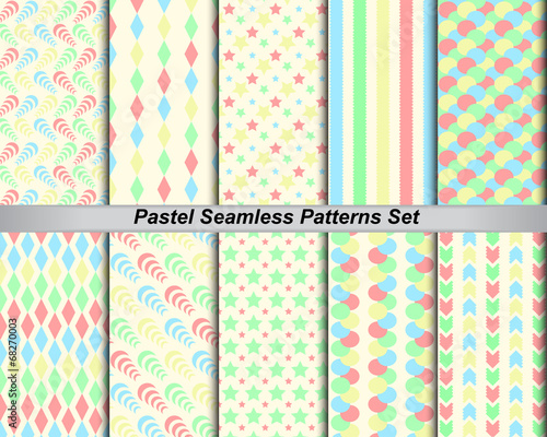 10 set seamless pattern background (with swatches)