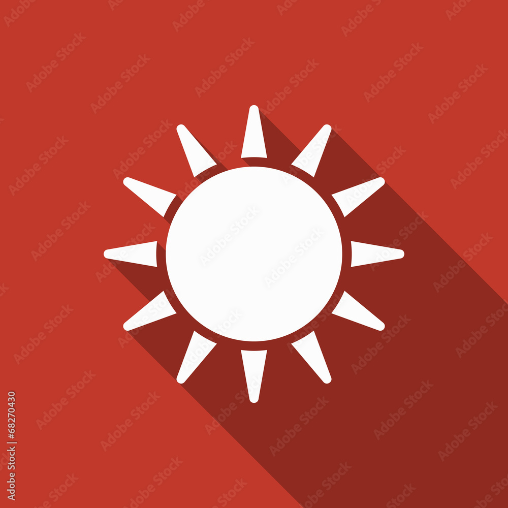 sun icon with long shadow