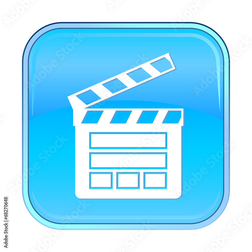 Isolated blue web icon on white background
