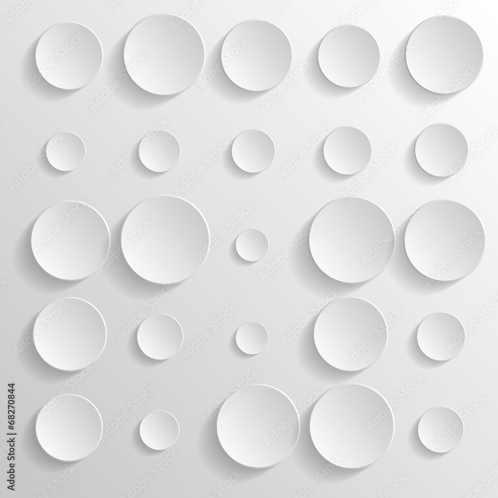 White circles on white background - vector illustration