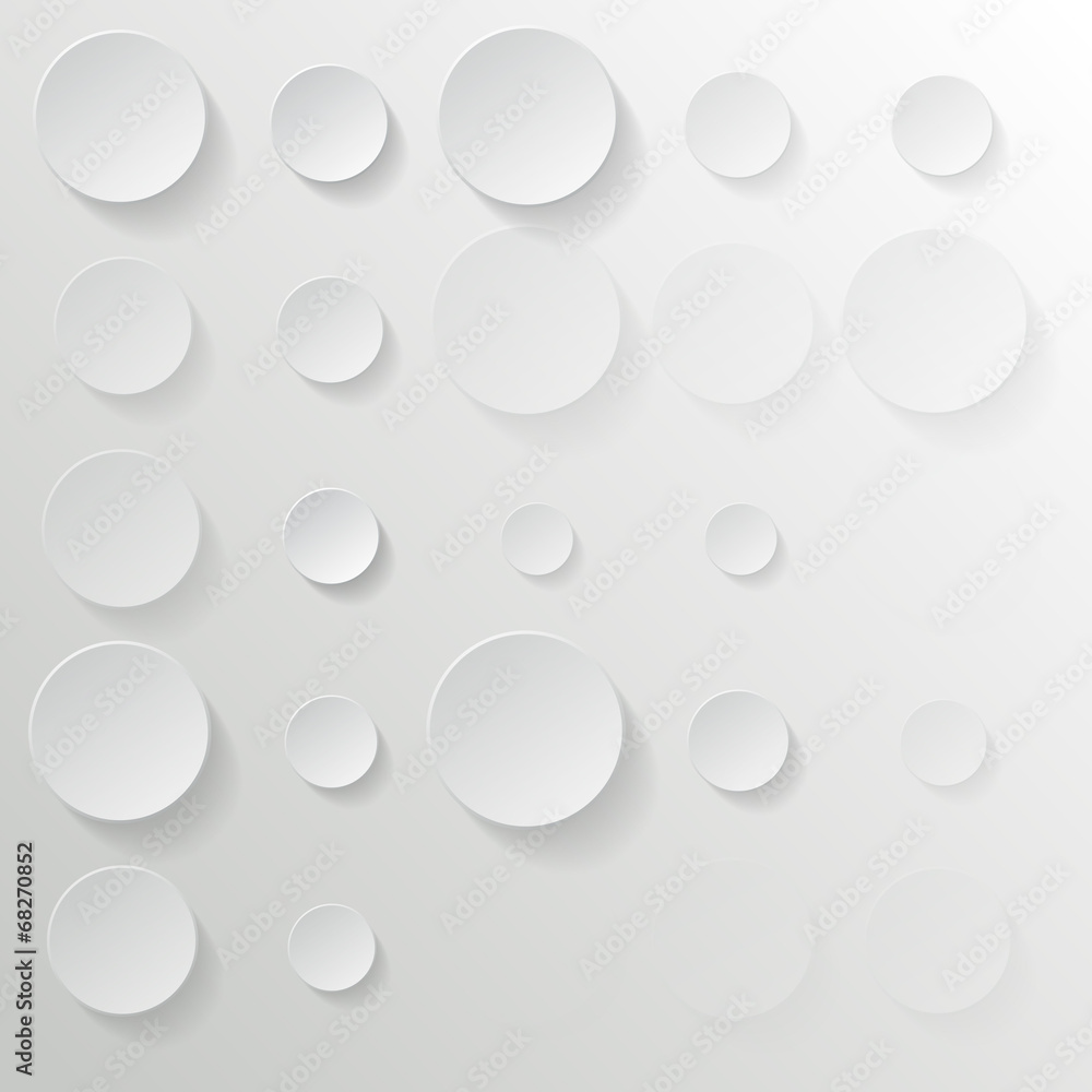 White circles on white background - vector illustration