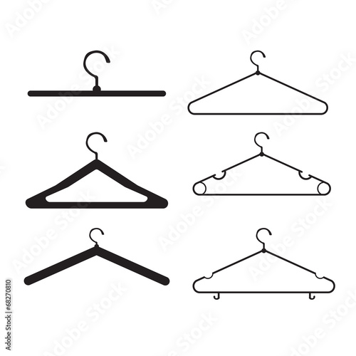 clothes hanger vector icon set