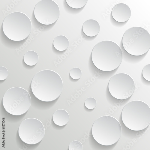 White circles on white background - vector illustration