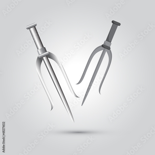 Illustration of ninja weapon, cartoon vector