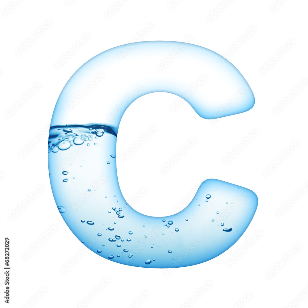 One letter of water wave alphabet One letter of water wave alphabet