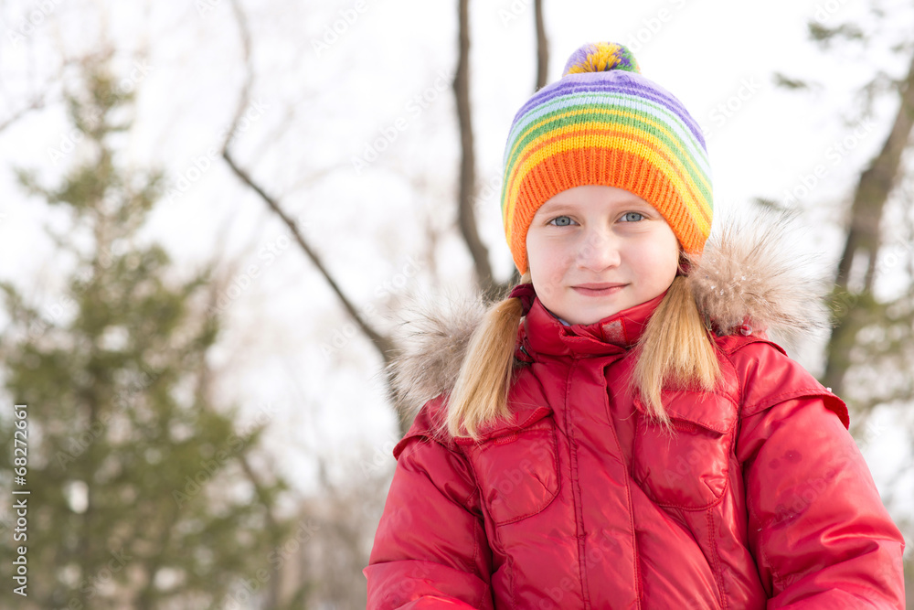 girl in a winter park girl in a winter park
