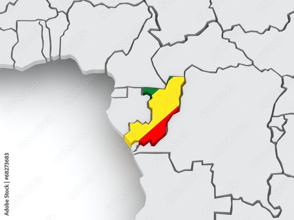Fototapeta premium Map of worlds. Republic of the Congo.