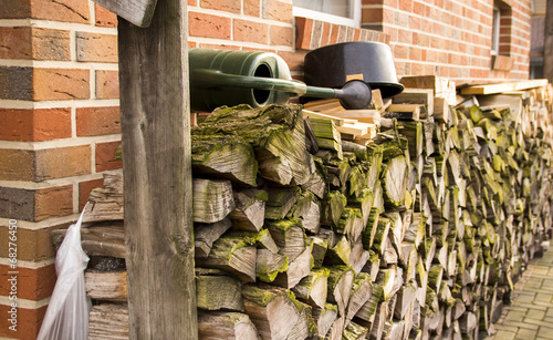 firewood near the wall