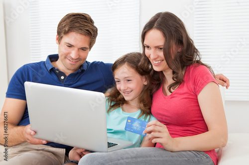 Family Shopping Online At Home