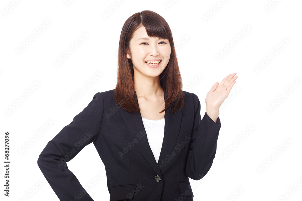 案内するビジネスウーマン 案内するビジネスウーマン
