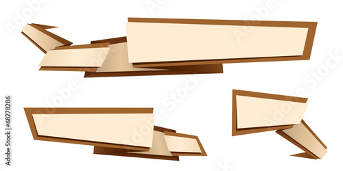 origami banner set brown photo
