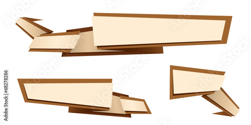 origami banner set brown