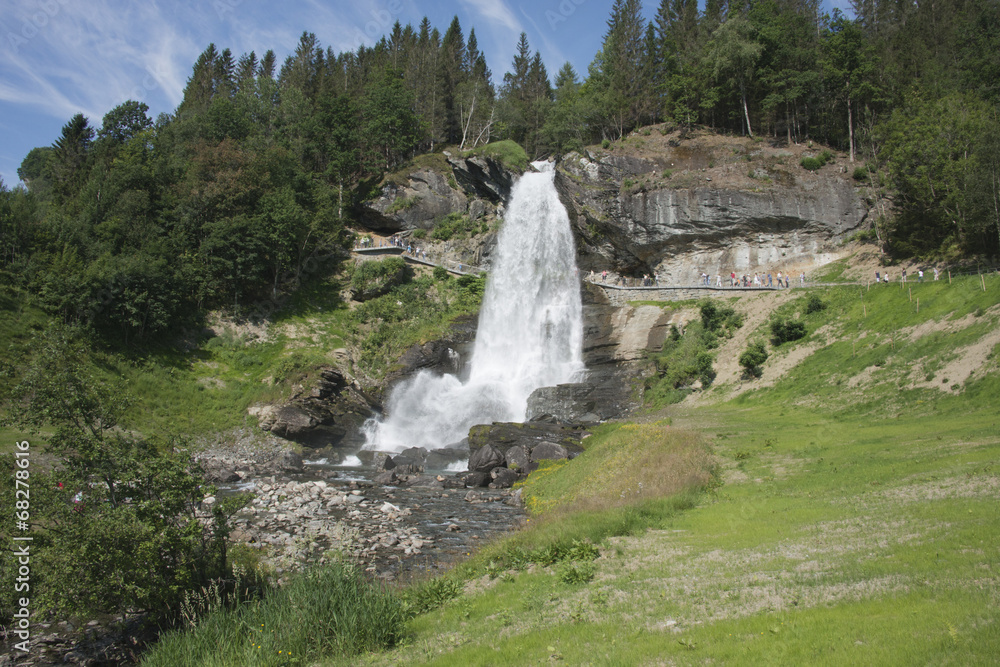 Norwegian landscape with waterfall Norwegian landscape with waterfall
