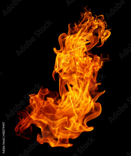 Fire flames collection isolated on black background © modify260